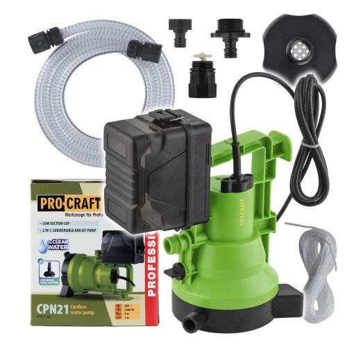 ProCraft CPN21 Akkumulátoros Vízszivattyú 20V 3200 l/h 172681600 - Merülő szivattyú