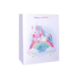 Papierowa torba na prezenty z tęczowym kucykiem 18x23 cm - Sztuka i hobby