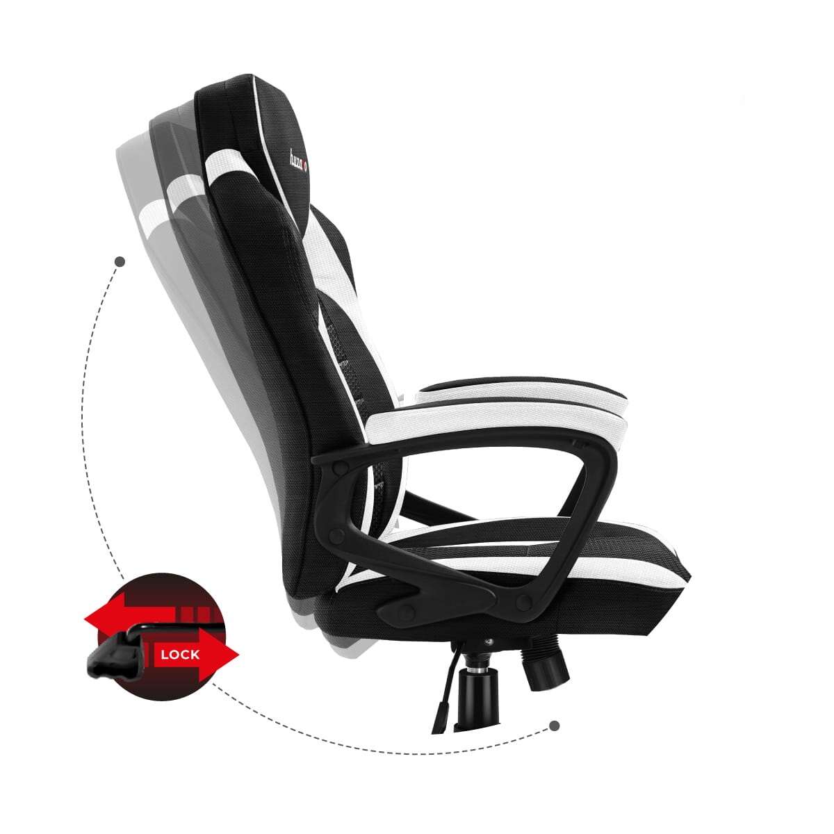 Huzaro power 2.5 white mesh gamer szék lélegző huzattal és softflex leng...