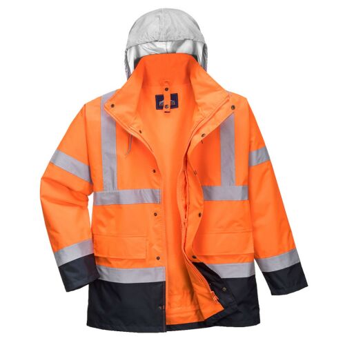 Hi-Vis 4 az 1-ben Contrast Traffic kabát PW_S471ONRM Narancs/Navy - M méret 172962694 - Láthatósági ruházat