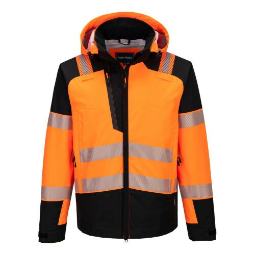 PW3 Hi-Vis esőkabát (3L) PW_T166OBRM Narancs/Fekete - M méret 172964378 - Láthatósági ruházat
