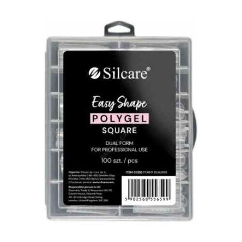 Silcare_dual formák akrilogélhez Clear Square 100db 172977524 - Műköröm sablon