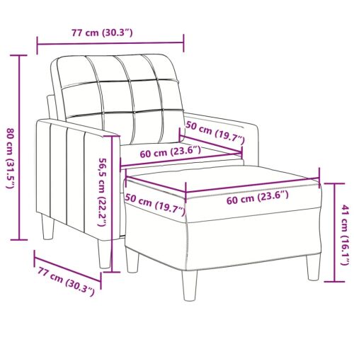 vidaXL világosszürke bársonykárpitozott fotel lábtartóval 60 cm