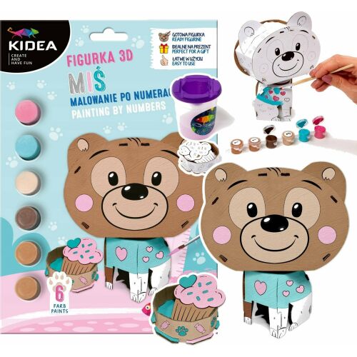 3D figurafestés számok szerint Mackó KIDEA 173027762 - Kreatív játék