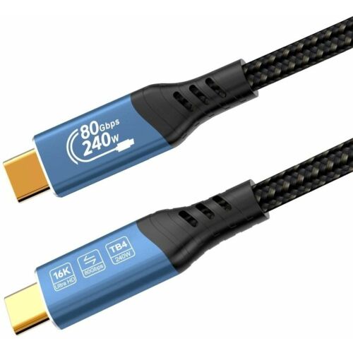 PREMIUMCORD USB4™ Version2.0 80Gbps 16K@60Hz 240W Thunderbolt 3-ról 4-re kábel 0,8m 173033281 