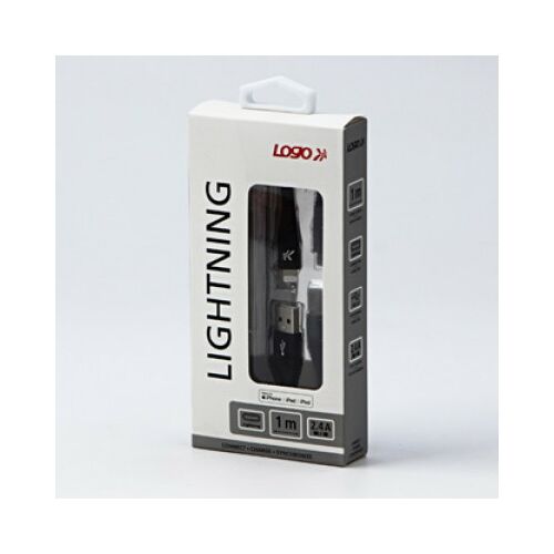 USB Logo USB-A kábel - Lightning 1 m Fekete 173050394 - Lightning kábel