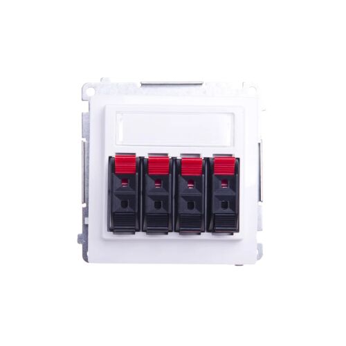 Kontakt-Simon Simon Basic Quad hangszóró aljzat leíró mezővel fehér BMGL34.01/11 (WMUG-04000x-1011) 173053253 - Elektromos és hálózati csatlakozó