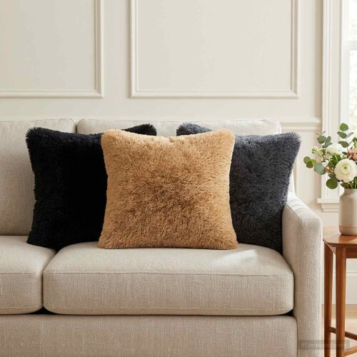 vidaXL Párna 6 db HEERLEN Fekete 30 x 30 cm PV Mikroplüss 177528466 - Párna