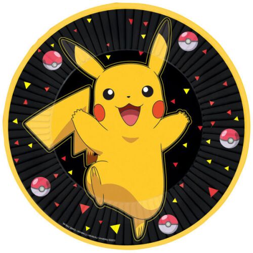 Pokémon Yellow Thunder papírtányér 8 db-os 23 cm