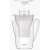 BWT water filter jug, 2.6 liter capacity, white, disassembled, showing filter cartridge and lid