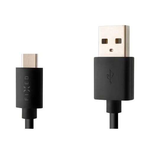 FIXED Long USB - USB-C adat-/töltőkábel 20W, 2m, fekete (FIXD-UC2M-BK)