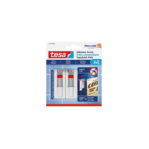 Tesa állítható ragasztócsavar csempéhez és fémhez, 3 kg-ig, 2 db (77765-00000-00) 173165098 - Lakberendezés