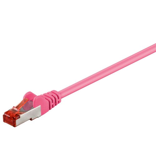 Goobay S/FTP CAT6 Patch kábel 2m - Magenta 173177229 - Patch kábel