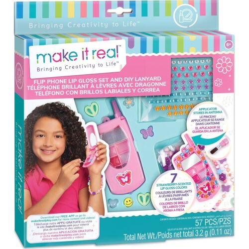 Make It Real Flip Phone Szájfény Szett és Telefontartó Lánc Készítő Készlet