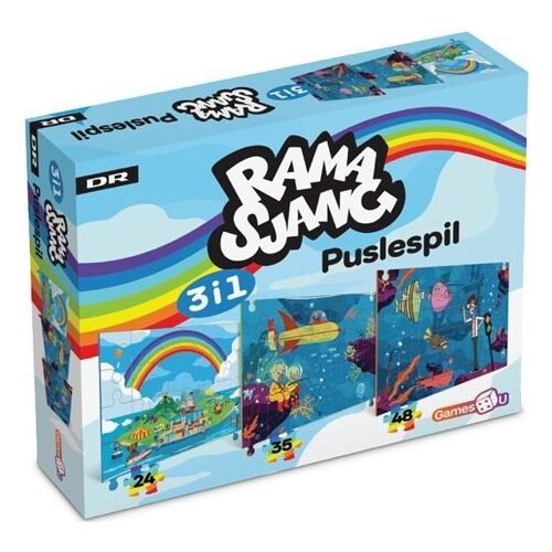 Magni Ramasjang puslespil 3-i-1 Havbunden - (24,35,48 brikker)
