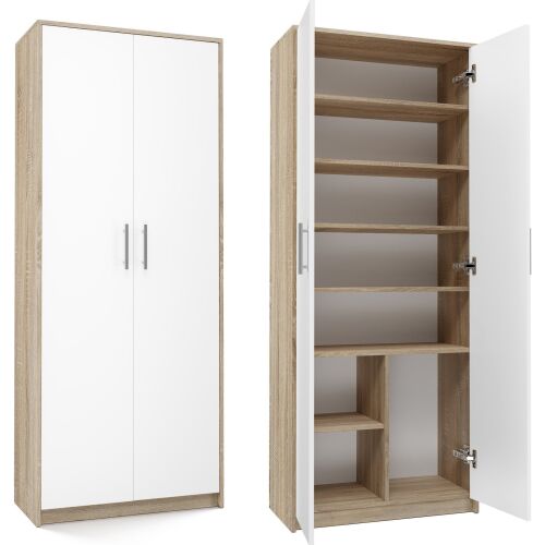 Archivador Oliv 2d 74x35x180 Cm, Sonoma/blanco 173267163 