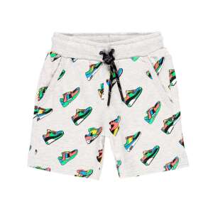 boboli Jungen Shorts in Grau mit bunten Sneaker-Print - Boboli