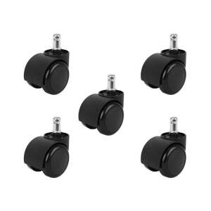 Set of 5 black office chair casters - Furniture