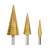Step drill bit set, 3 pieces, 4-32mm, gold, for metal and plastic