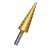 Step drill bit, 4-20mm, gold, for metal and plastic