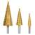 Step drill bit set, 3 pieces, 4-32mm, gold, for metal and plastic