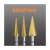 Step drill bit set, 3 pieces, 4-20mm, gold, for metal and plastic