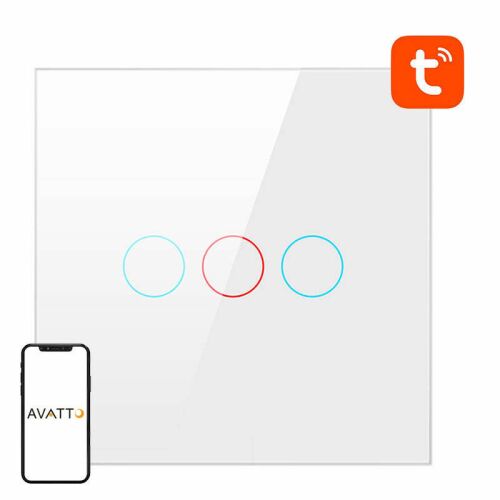 Avatto TS02-EU-W3 TUYA világításkapcsoló fehér 175120248 - Villanykapcsoló