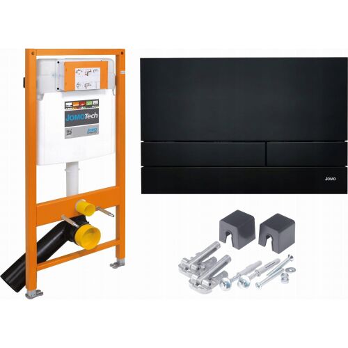 WERIT 103-000000015 JOMOTech WC Keret H=1120 + Támogatás + EXCLUSIVE 2.0 Fekete Matt Gomb 174-91102500-00 173410610 - WC tartály