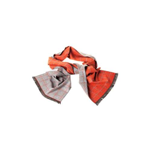 Narancs és szürke kockás férfi sál, B07-01 NARANCS