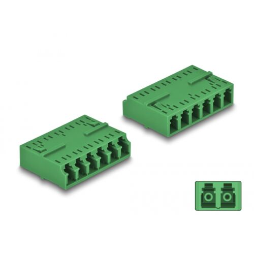 Delock Optikai szál kapcsolat HD LC Hexaplex anya - LC Hexaplex anya zöld (87925) 173469106 - Elektromos és hálózati csatlakozó