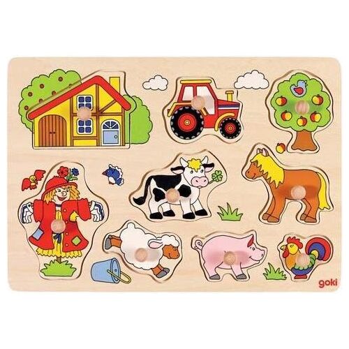 Goki Puzzle z uchwytami Farma (221592) 173537408 - Baba és tipegő