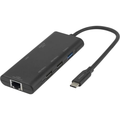 Deltaco 6-in-1 USB-C hub, black 173550669 