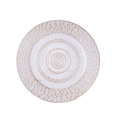 IRIS műanyag tálca, körös, antik fehér 33 cm 173573397 - Konyha és étkezés