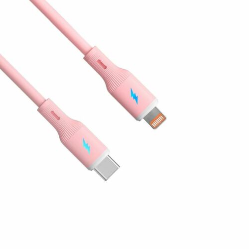 Kábel Akyga AK-USB-71 Szilikon USB type C / Lightning 1m 30W Rózsaszín 174622223 - Lightning kábel