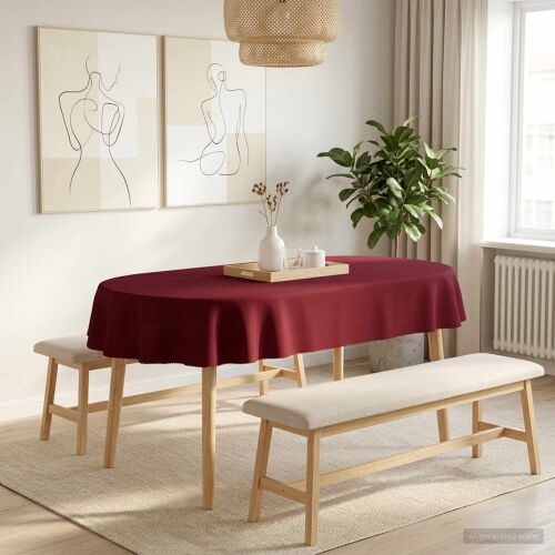 vidaXL Asztal Terítő 5 db Ovális Bordó 130 x 180 cm Poliészter 177521245 - Asztalterítő