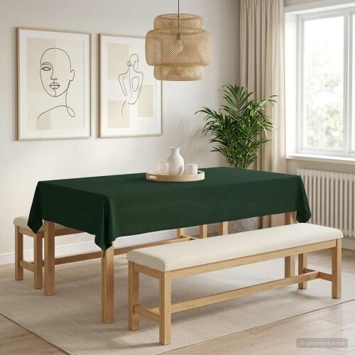 vidaXL Asztal Terítő 5 db Négyszögletes Sötétzöld 140 x 220 cm 177521321 - Asztalterítő