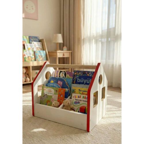 Hanah Home Könyvtartó kosár Piros Fehér Artmtkbkcddy - Piros 173772736 - Gyerek polc
