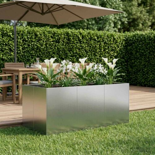 vidaXL Kerti cserép Ezüst 120 x 80 x 60 cm Horganyzott Acél 173800457 - Magaságyás