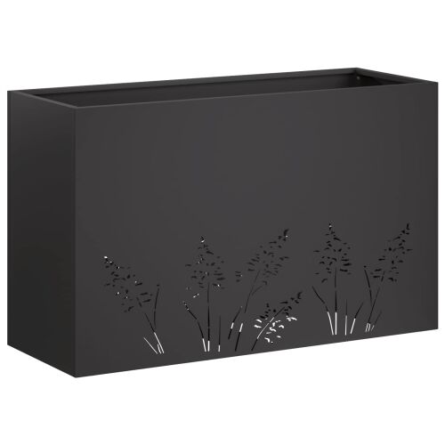 vidaXL Kerti cserép 2 db Fekete 80 x 30 x 49 cm Hidegen hengerelt acél 173863813 - Virágláda