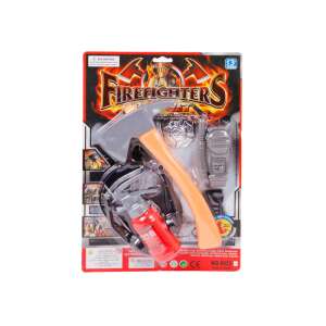 Firefighter playset with axe, fire extinguisher, pager, compass, steel chisel, flashlight, badge - Costume for Kid