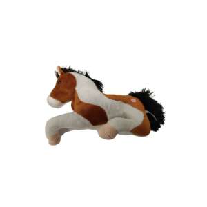 Braunes und weißes Plüschpferd Spielzeug, 40cm, mit Sound, liegend, Nyerítő ló 40cm - Nonbrand Kuscheltiere