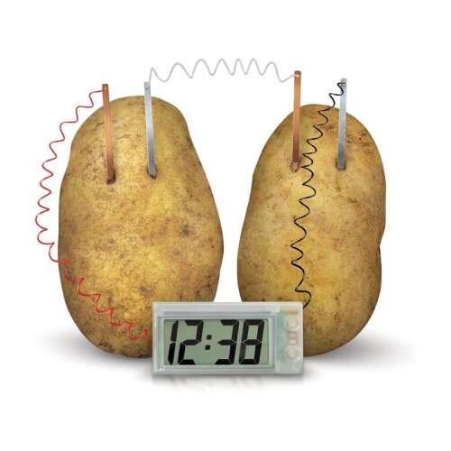 Sada 4M Potato Clock STEM, hodiny bez batérií napájané zemiakmi, vedecký experiment pre deti, zemiaky s drôtmi a hodinami