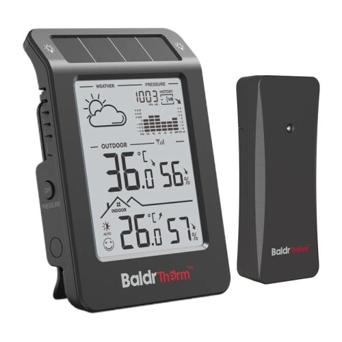 BALDRTHERM B0596WT2H2P-V1 napenergiával működő időjárásállomás (fekete) 174031272 - Időjárás állomás