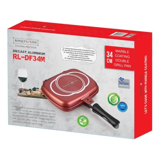 Royalty Line 34cm Dupla serpenyő, tapadásmentes felülettel, bordó - RL-DF34M 174070953 - Royalty Line