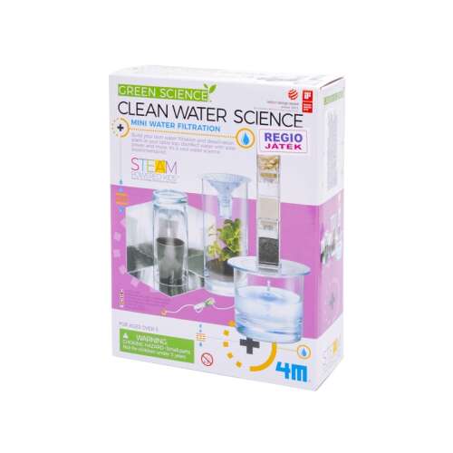 4M Green Science Clean Water Science Mini Wasserfiltration STEM-Set für Kinder, baue dein eigenes Wasserfiltrations- und Reinigungssystem, lerne mehr über Wasserwissenschaftsexperimente