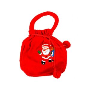 Nikolaus Plüschtasche mit Weihnachtsmann-Design, rote Geschenktüte für Weihnachten - Weihnachten