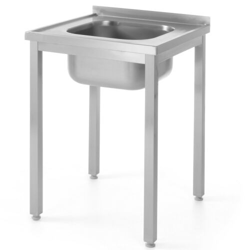 Acél munkalapú asztal egy mosogatóval 600x600mm - Hendi 811849 174140387 - Munkaasztal