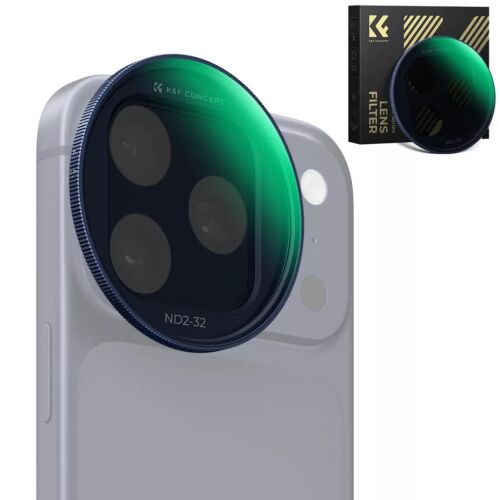 K&F Concept ND2-32 Snap-on szűrő, HD bevonat, vízálló, karcálló, kék,  iPhone 17 Pro/Max 174156861 - Objektív lencse mobiltelefonhoz