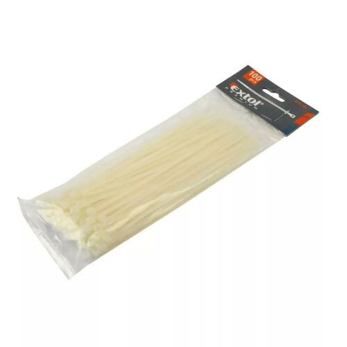 EXTOL Premium Kábelkötegelő 2,5*150mm fehér 100db/csom 174159735 - Kábelkötegelő