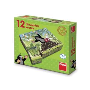Dino Kisvakond és barátai 12 darabos fa mesekocka 93301220 Puzzle - Mesehős